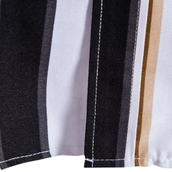 Casual Button Down Men's Summer Striped Print Shirt - Picture 8 of 10